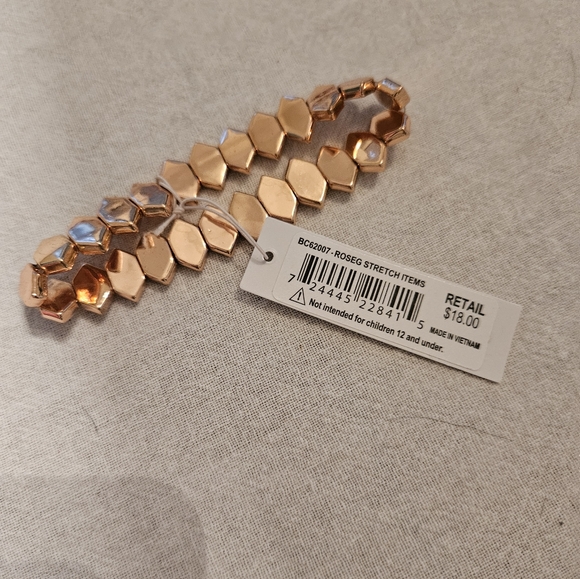 NWT BCBG Stretch Bracelet Rose Gold Color - Picture 2 of 4